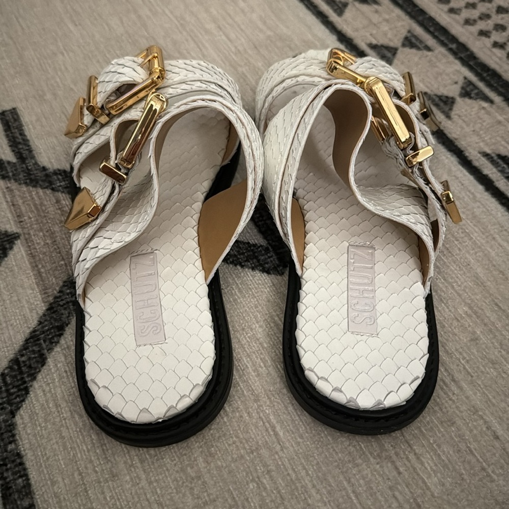 Snake-Pattern Slide Sandals - Picture 7 of 11